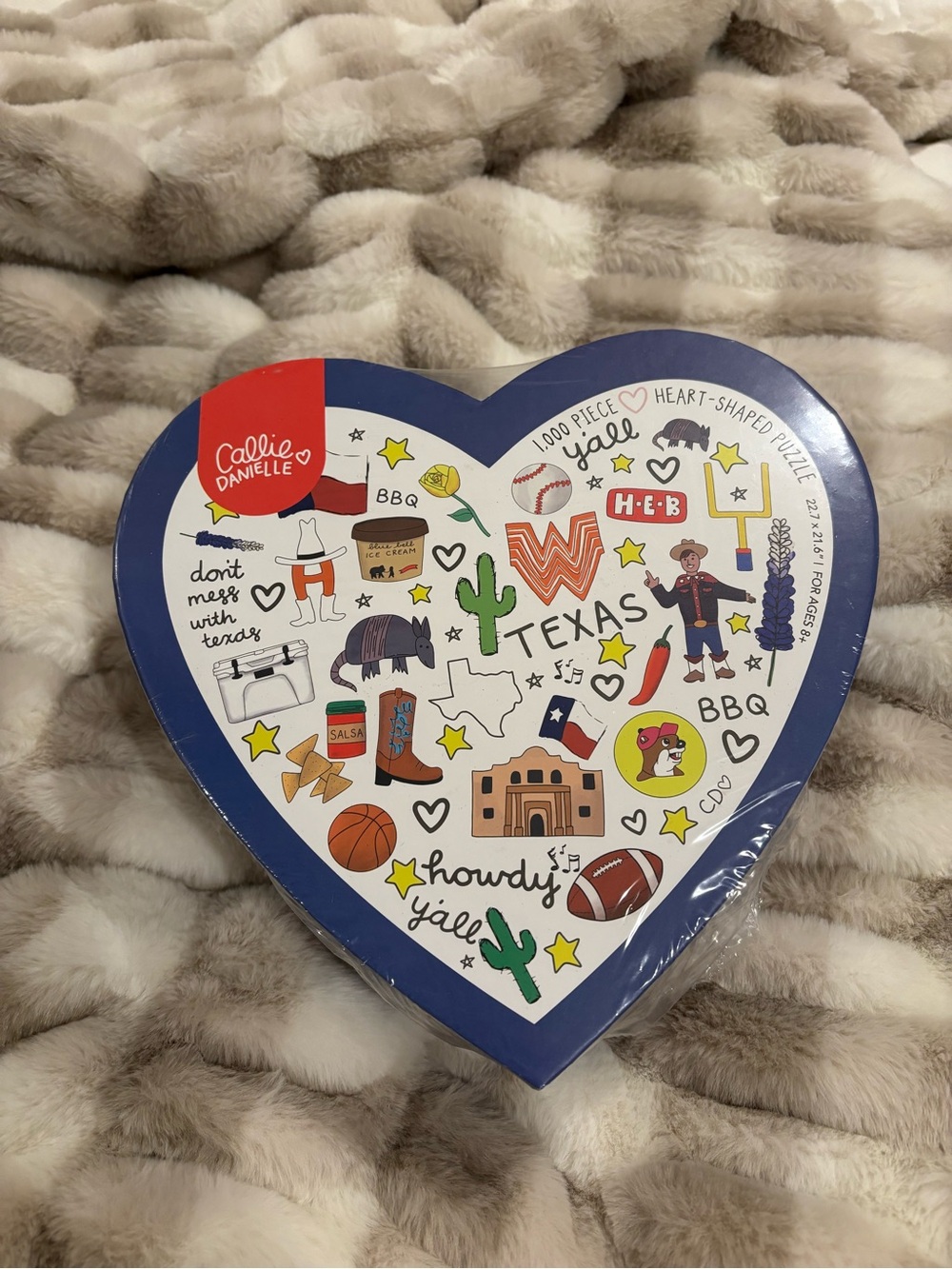 Callie Danielle Texas-Themed Heart Puzzle - Blue & White